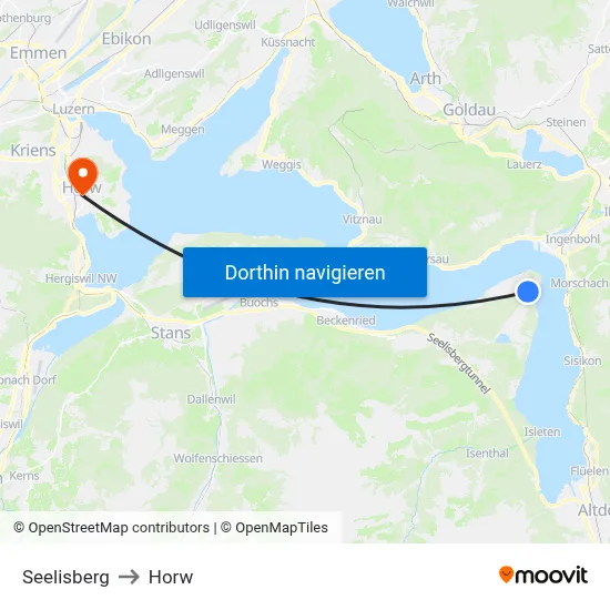 Seelisberg to Horw map