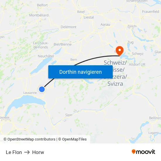 Le Flon to Horw map