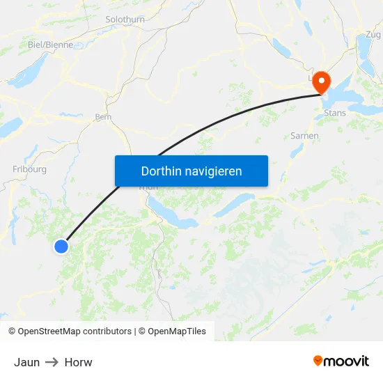 Jaun to Horw map