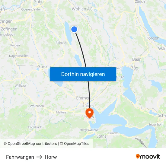 Fahrwangen to Horw map