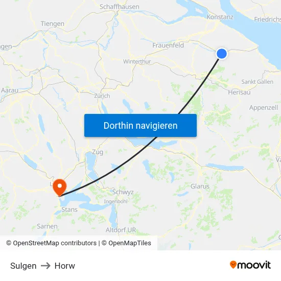 Sulgen to Horw map