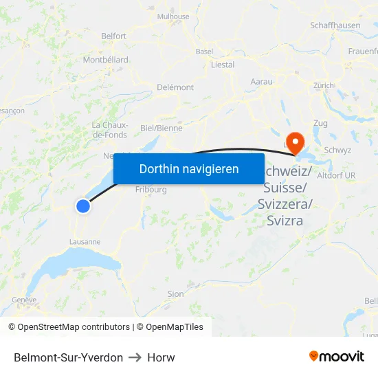 Belmont-Sur-Yverdon to Horw map