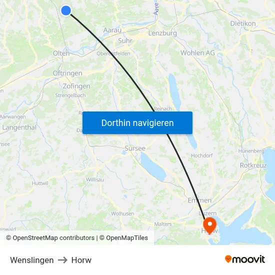 Wenslingen to Horw map