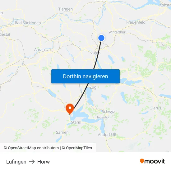 Lufingen to Horw map