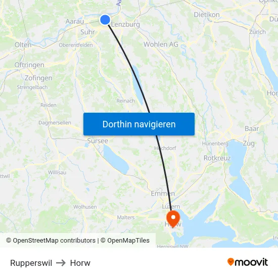 Rupperswil to Horw map