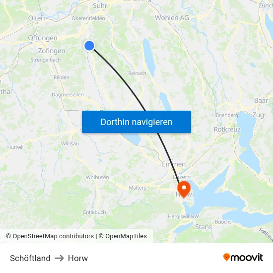 Schöftland to Horw map