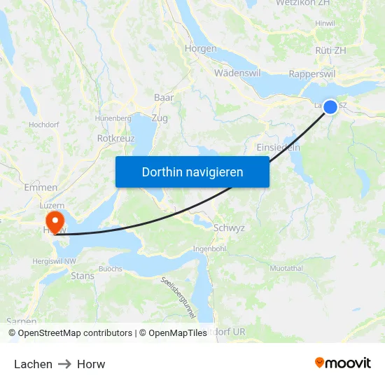 Lachen to Horw map