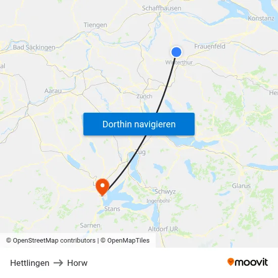 Hettlingen to Horw map