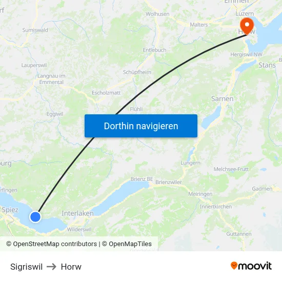Sigriswil to Horw map