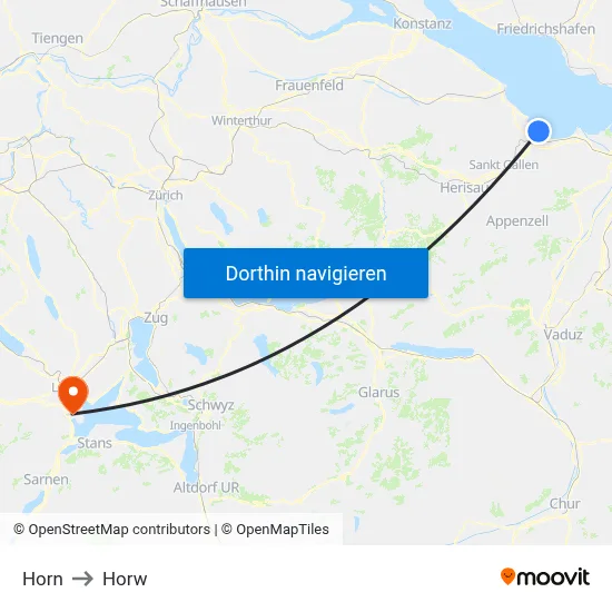 Horn to Horw map