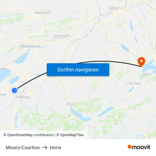 Misery-Courtion to Horw map