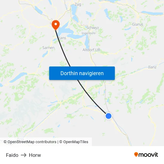 Faido to Horw map
