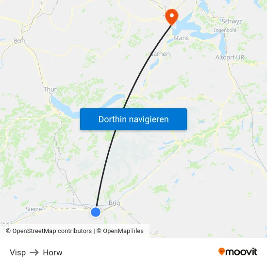 Visp to Horw map