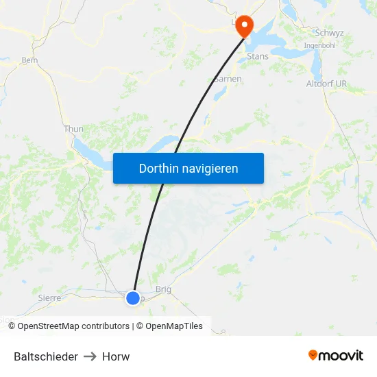 Baltschieder to Horw map