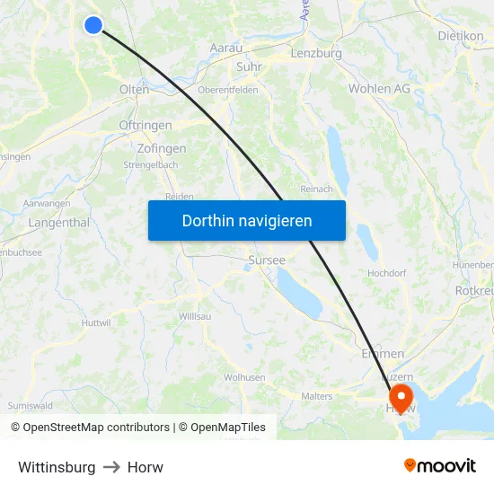 Wittinsburg to Horw map