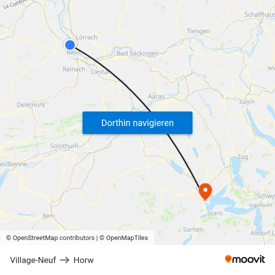 Village-Neuf to Horw map