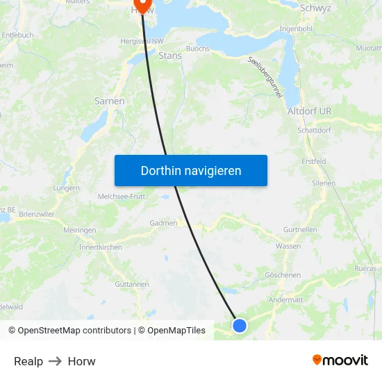 Realp to Horw map