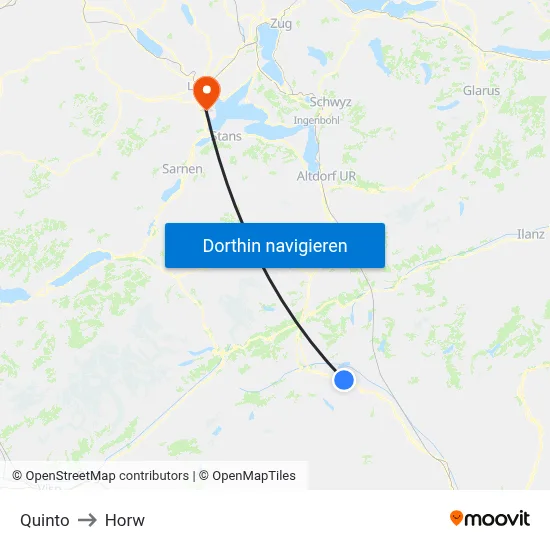 Quinto to Horw map
