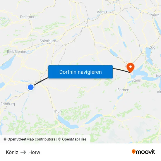 Köniz to Horw map