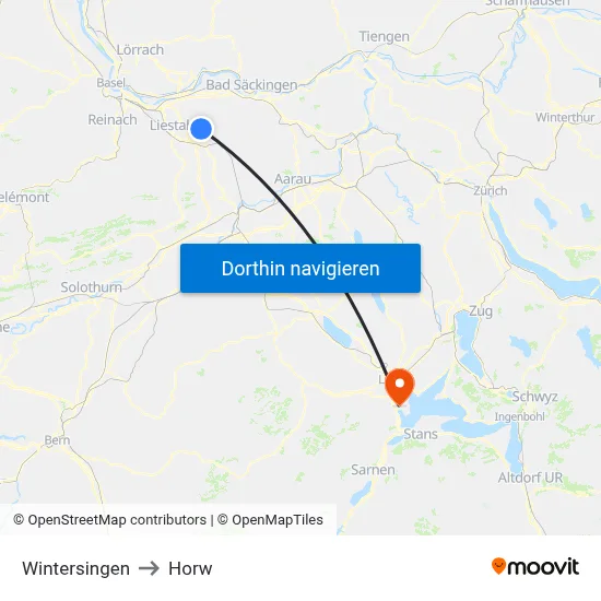 Wintersingen to Horw map