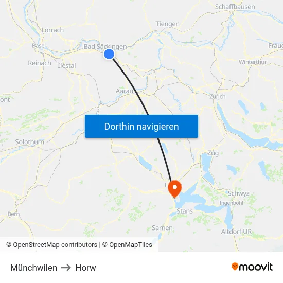 Münchwilen to Horw map