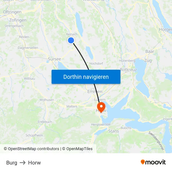 Burg to Horw map
