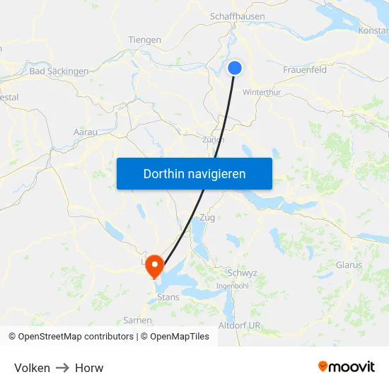Volken to Horw map