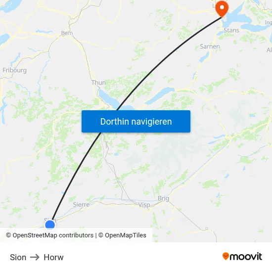 Sion to Horw map