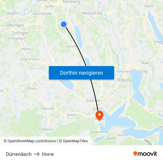 Dürrenäsch to Horw map