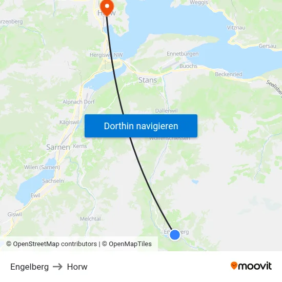 Engelberg to Horw map