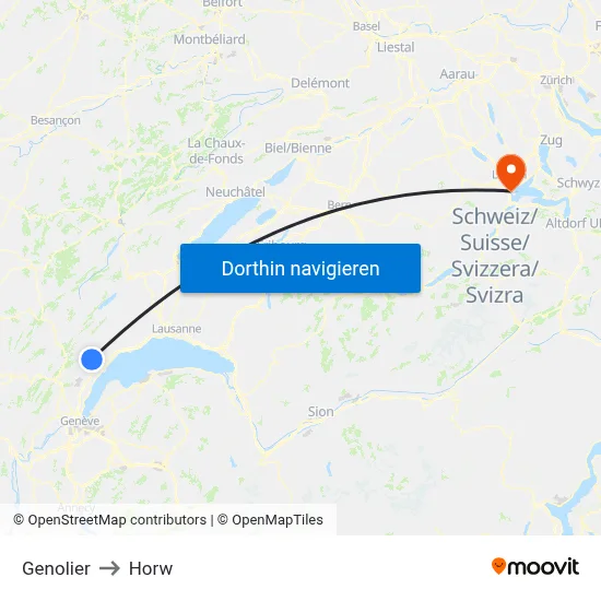 Genolier to Horw map
