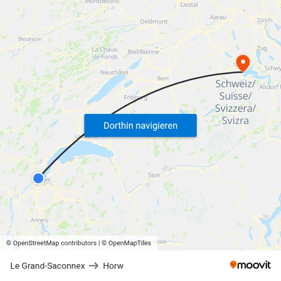 Le Grand-Saconnex to Horw map