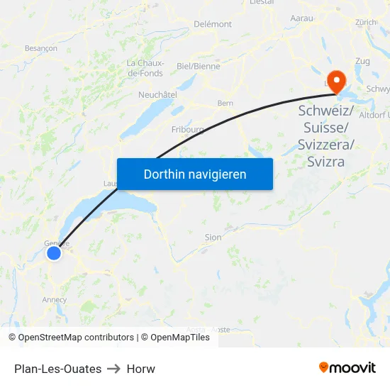 Plan-Les-Ouates to Horw map