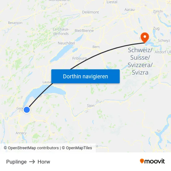 Puplinge to Horw map