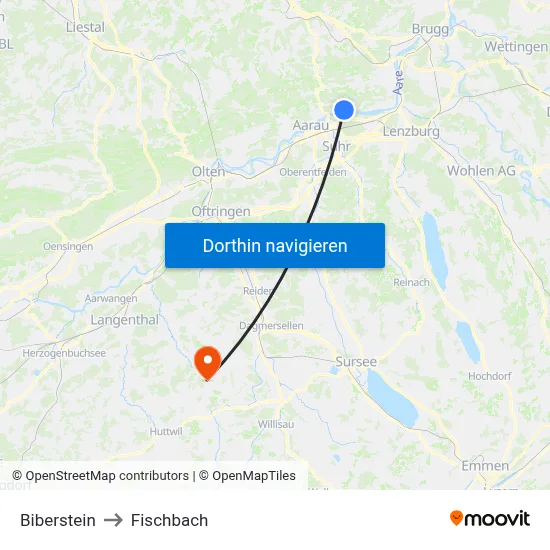 Biberstein to Fischbach map