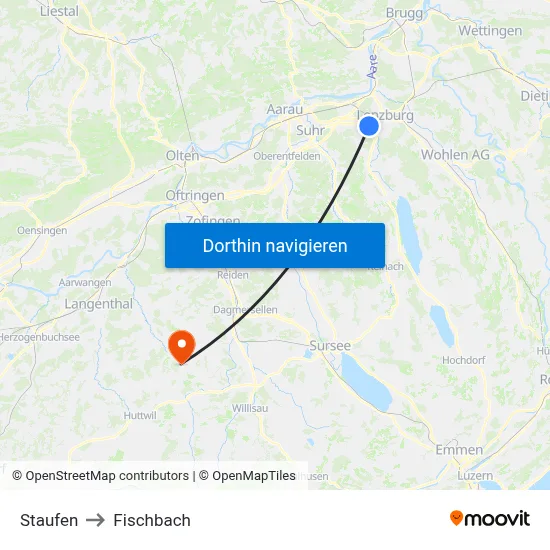Staufen to Fischbach map