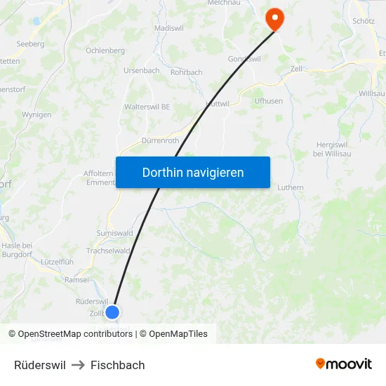 Rüderswil to Fischbach map