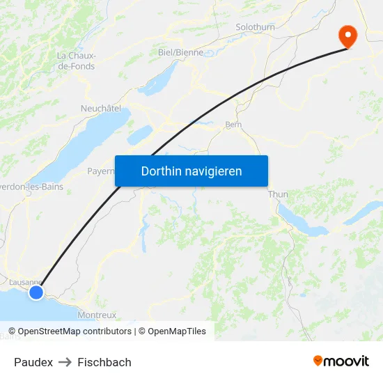 Paudex to Fischbach map