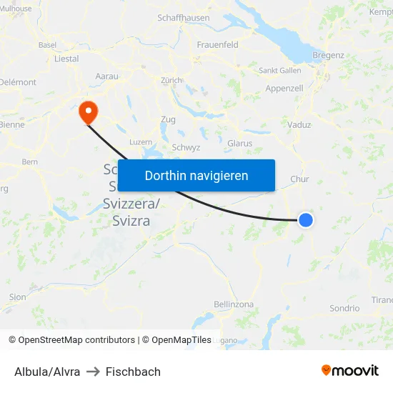 Albula/Alvra to Fischbach map