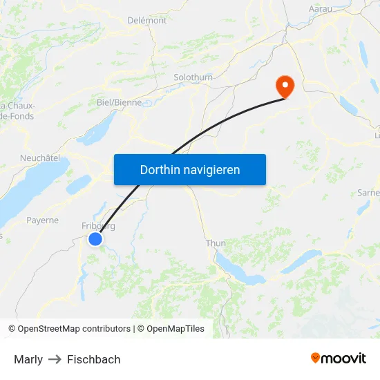 Marly to Fischbach map