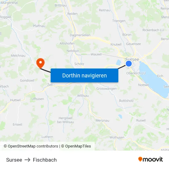Sursee to Fischbach map