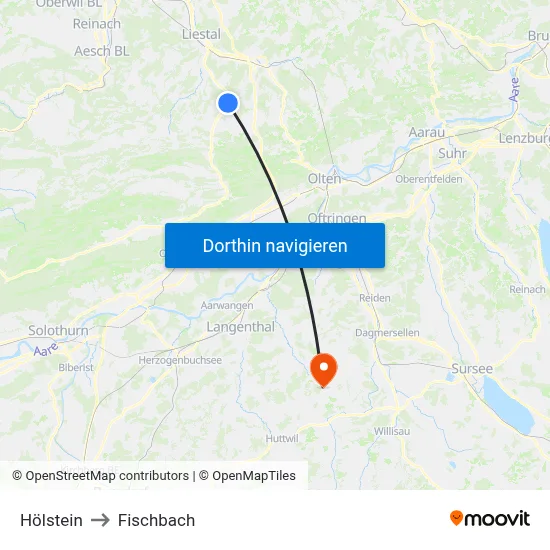 Hölstein to Fischbach map