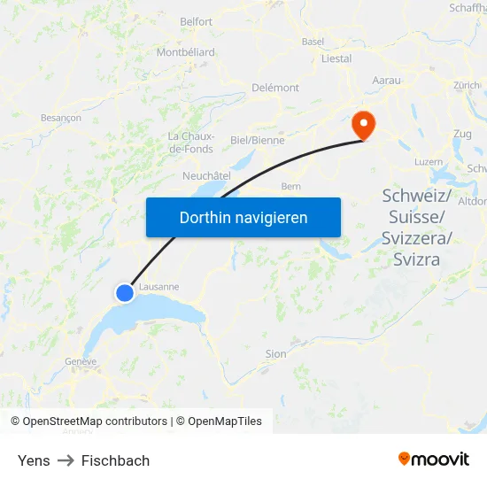 Yens to Fischbach map