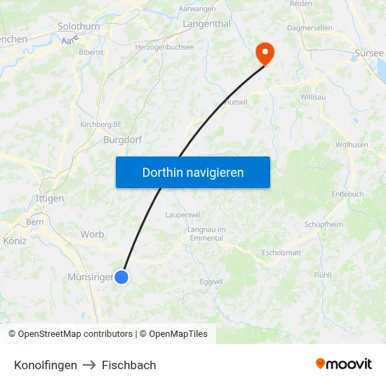 Konolfingen to Fischbach map