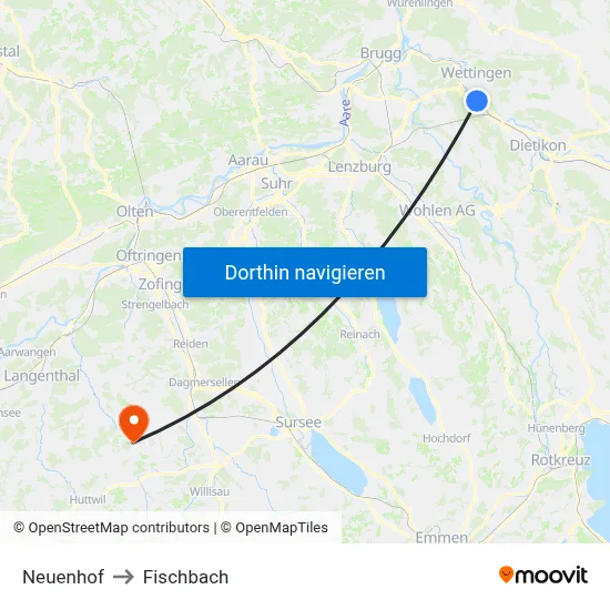 Neuenhof to Fischbach map