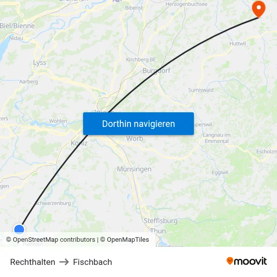 Rechthalten to Fischbach map