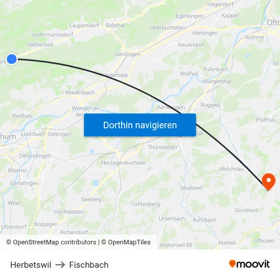 Herbetswil to Fischbach map