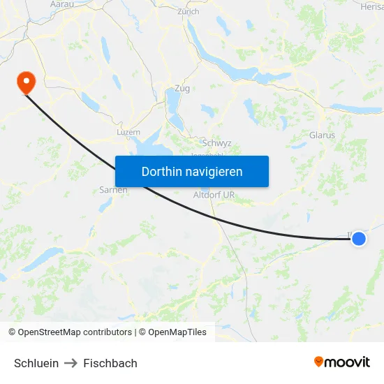 Schluein to Fischbach map