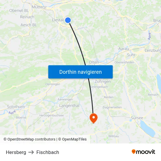 Hersberg to Fischbach map