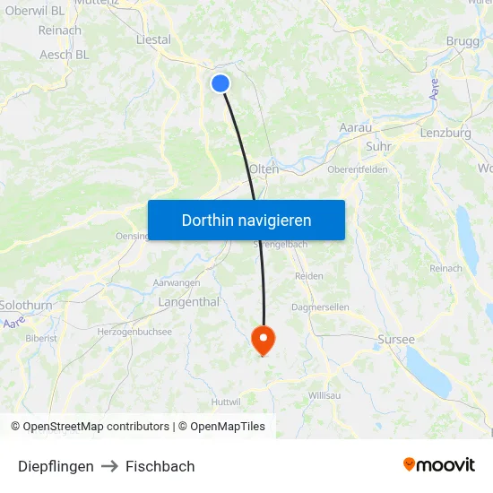 Diepflingen to Fischbach map